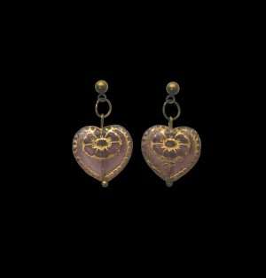 Pansy Heart Earrings