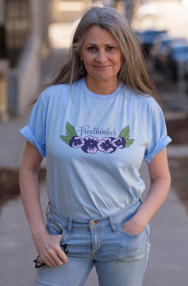 Freethinker with Pansies T-Shirt