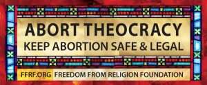 Abort Theocracy bumper sticker