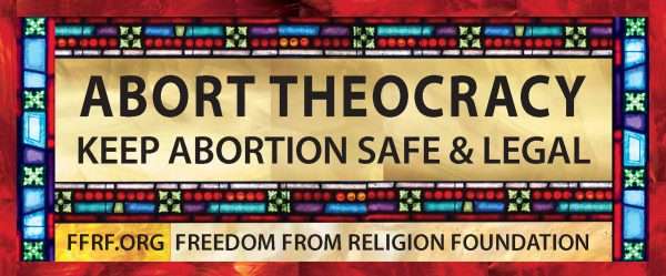 Abort Theocracy bumper sticker